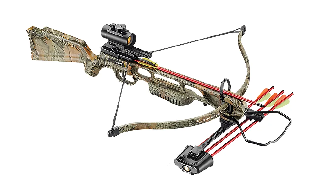 EK POELANG RECURVE CROSSBOW SETS JAG 1 DELUXE 220fps CAMO 175lbs-RED DOT & ACCES.