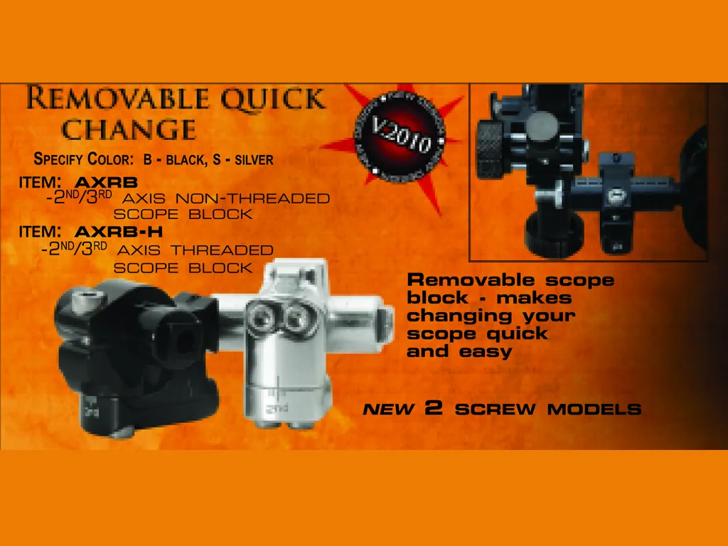 AXCEL REMOVABLE BLOCK 2ND/3RD AXIS THREADED 10/32 BLACK SIGHT PART