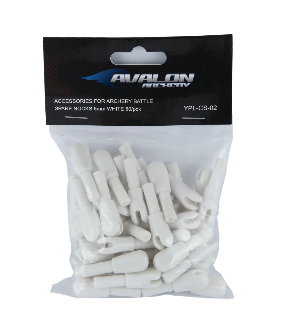 AVALON ARCHERY BATTLE SPARE NOCKS 6mm WHITE     50/pck