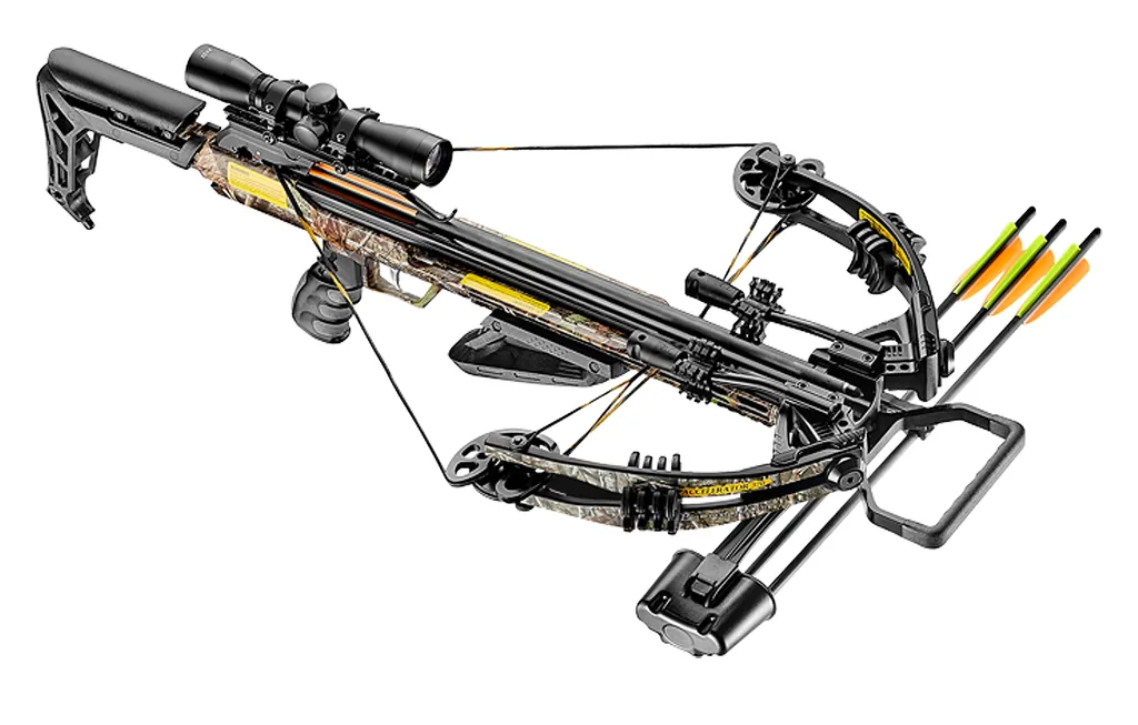 EK POELANG COMPOUND CROSSBOW SET ACCELERATOR 370+ CAMO 370fps 185LBS SCOPE & ACCES.