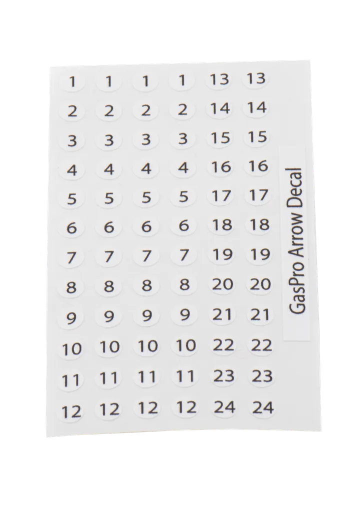 ARROW DECALS NUMBERS