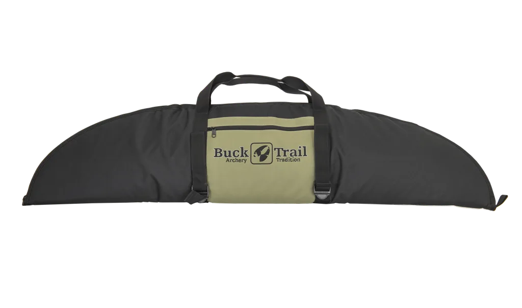 BUCK TRAIL TRADITIONAL SOFT CASE HORSEBOW 130CM x 30CM BLACK/GREEN WITH ARROWTUBE STRAPS