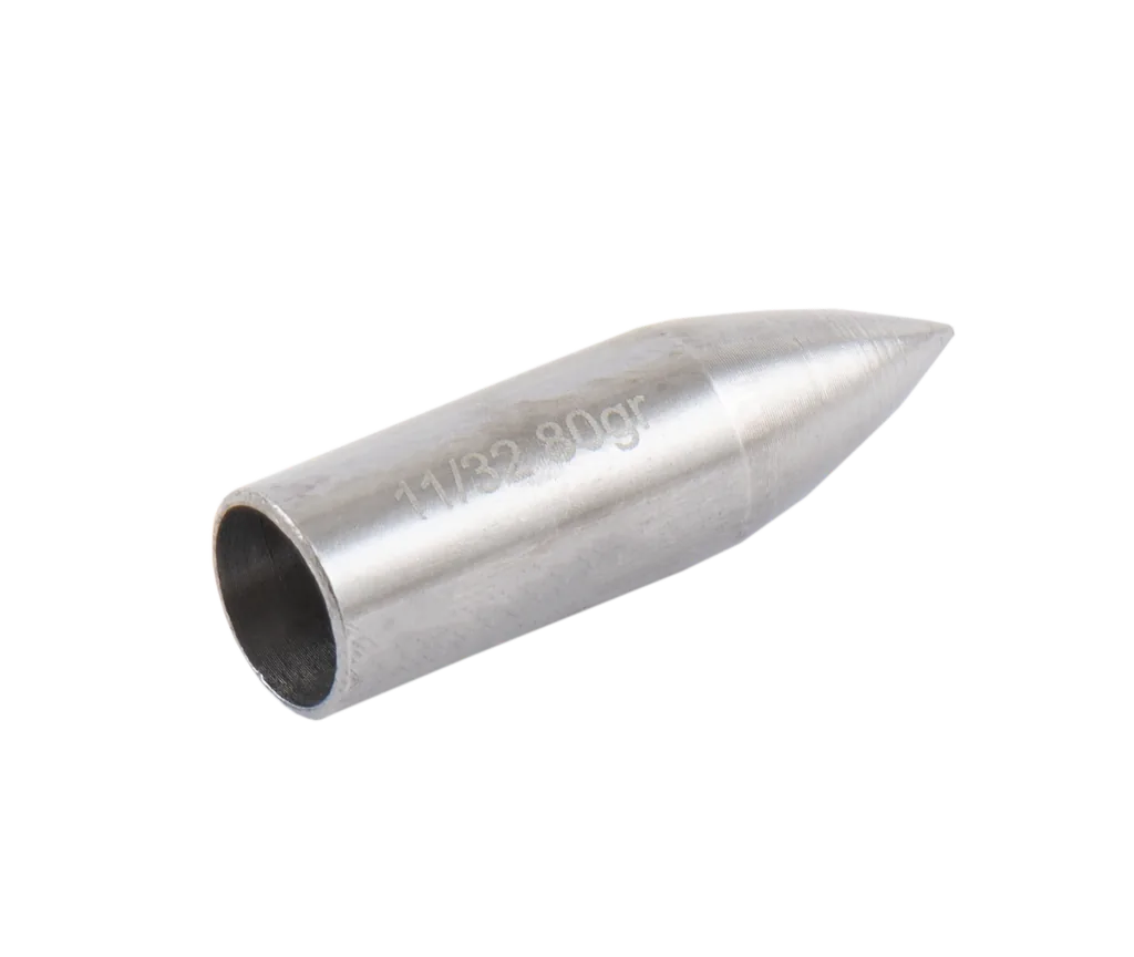 GLUE-ON POINTS FOR WOODEN ARROWS BULLET STEEL COATED W/ THREAD- 11/32