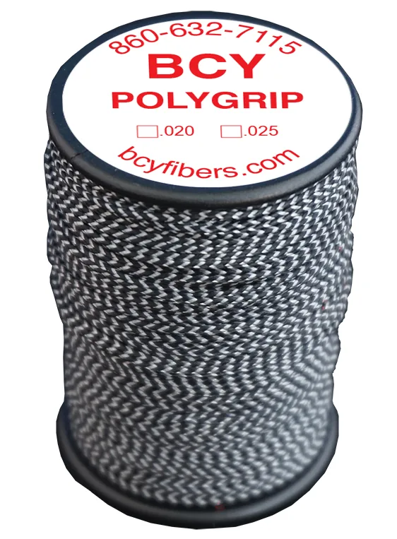 BCY SERVING MATERIAL POLYGRIP BRAIDED DIA .020" JIG BLACK/WHITE