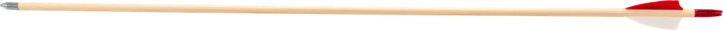 WOODEN ARROW SPRUCE WOOD KIDS 5/16 27" /FEATHER 2 1/4" /NOCK /STEEL POINT 12/PK