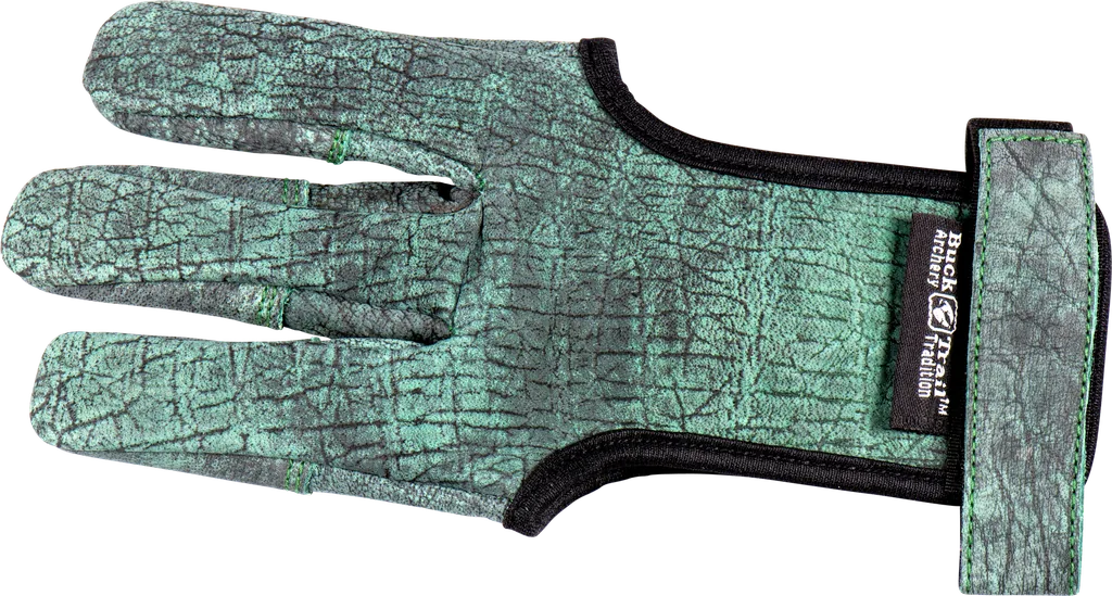 SHOOTING GLOVE MUI GREEN FULL PALM LEATHER WITH REINFORCED FINGERTIPS