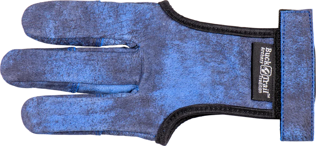 SHOOTING GLOVE MUI BLUE FULL PALM LEATHER WITH REINFORCED FINGERTIPS