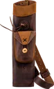BUCK TRAIL TRADITIONAL BACK QUIVER MONTAUK RH 45CM LEATHER BROWN