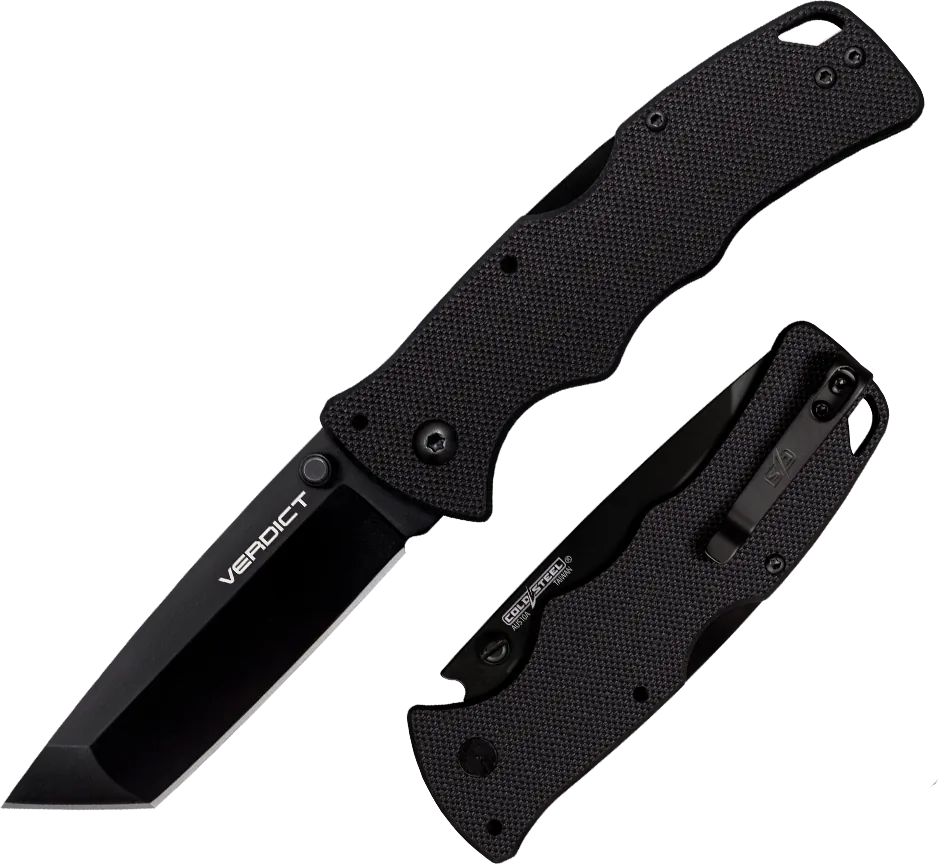 COLD STEEL VERDICT TANTO POINT BLADE BLACK G-10 HANDLE