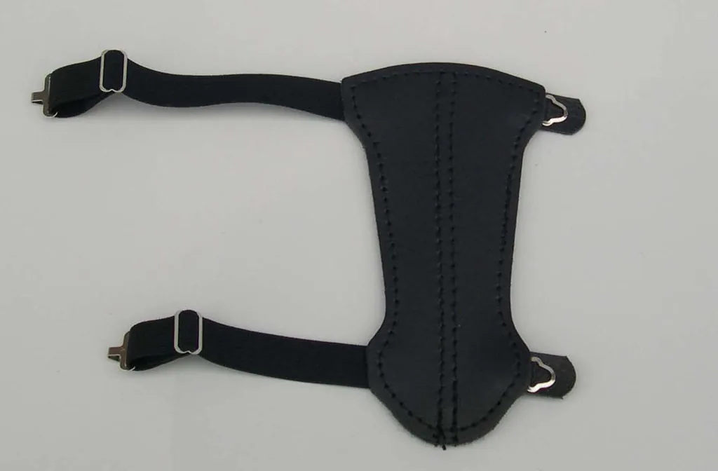 SINGLE ARMGUARDS AB9 JUNIOR LEATHER 2 FASTENERS BLACK