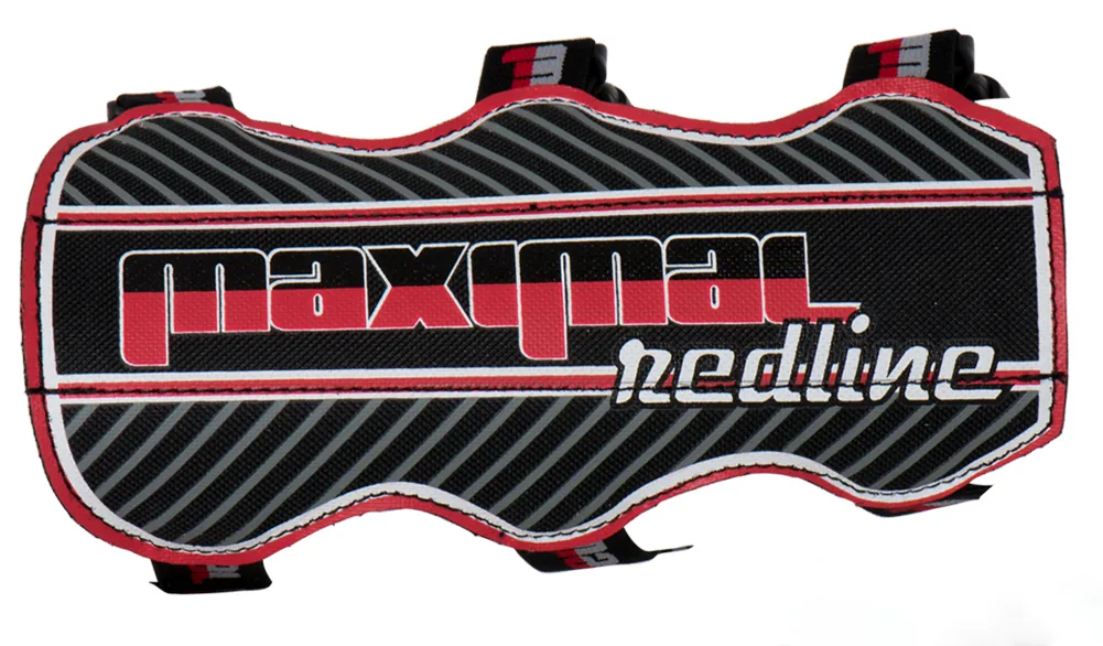 MAXIMAL SINGLE ARMGUARDS 19CM REDLINE  / P600D / 3 FASTENERS BLACK