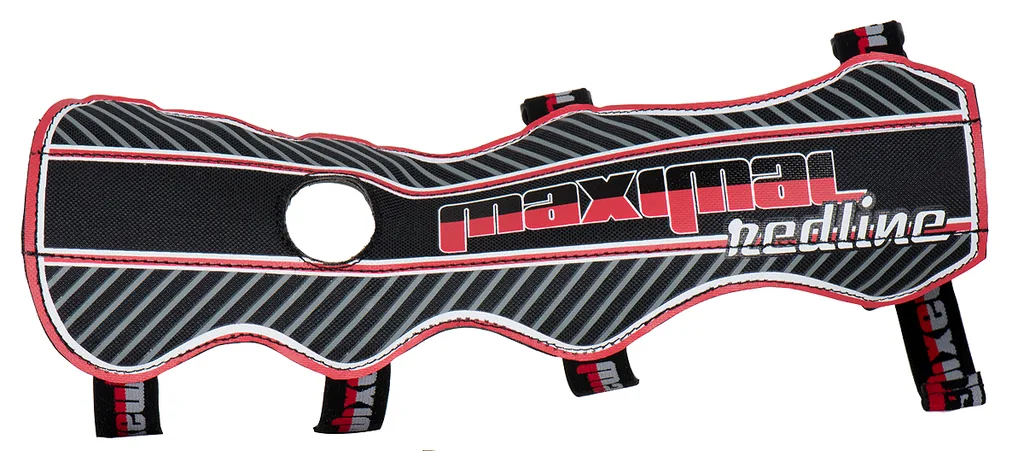 MAXIMAL DOUBLE ARMGUARDS 30CM REDLINE  / P600D / 4 FASTENERS BLACK